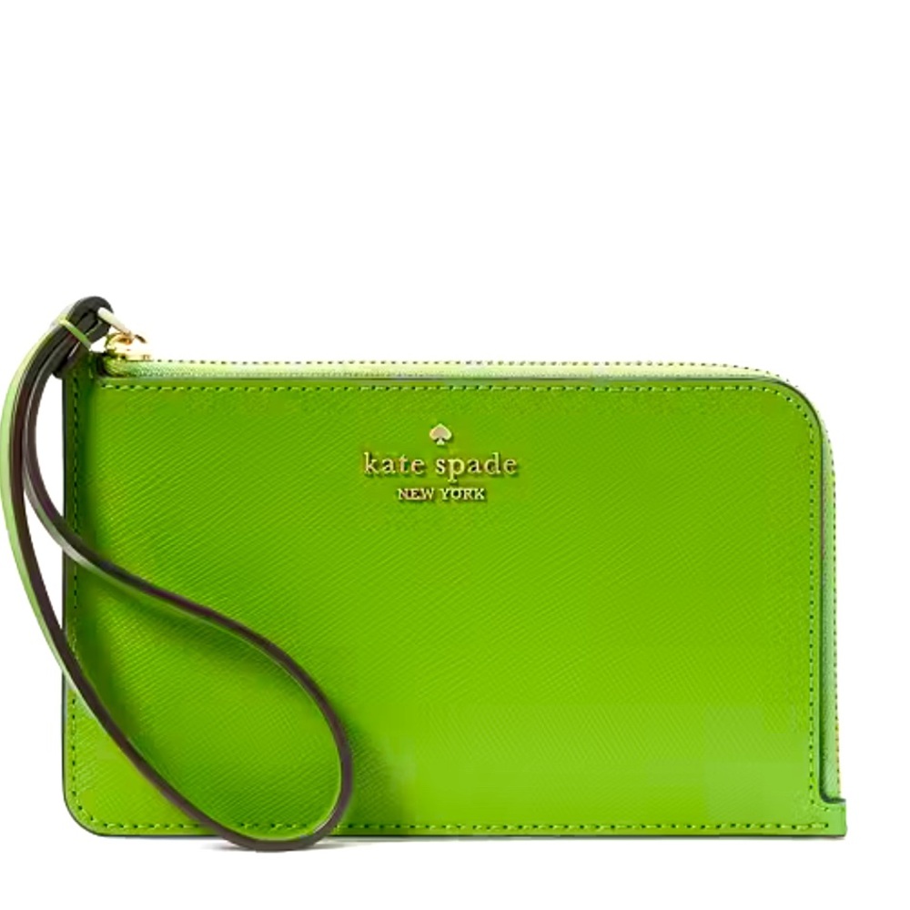 Kate Spade L-Zip wallet in Turtle Green NWT